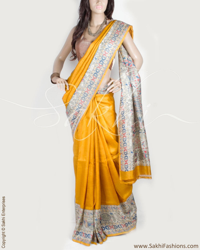 BGP-13274 - Yellow & Multi Pure Silk Saree