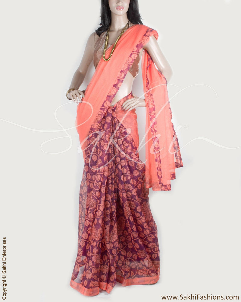 BGP-13455 - Peach & Multi Supernet Saree