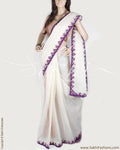BGP-13470 - Cream & Multi Supernet Saree
