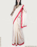 BGP-13474 - Cream & Multi Supernet Saree