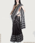 BGP-13509 - Black & White Supernet Saree
