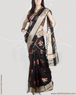 BGP-15581 - Black & Multi Pure Silk Kota Saree