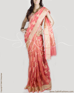 BGP-15588 - Peach & Multi Pure Tissue Kota Saree