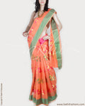 BGP-15609 - Peach & Multi Pure Kota Cotton Saree