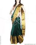 BGP-18557 - Green & Gold Pure Cotton Saree
