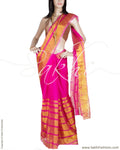 BGP-20209 - Pink & Gold Pure Kora Silk Saree