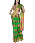 BGP-20213 - Green & Gold Pure Kora Silk Saree