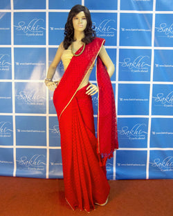 BGP-2100 - Red & Gold Tissue Silk Saree Saree