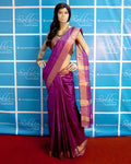 BGP-3328 - Purple & Gold Pure Tussar Silk Saree