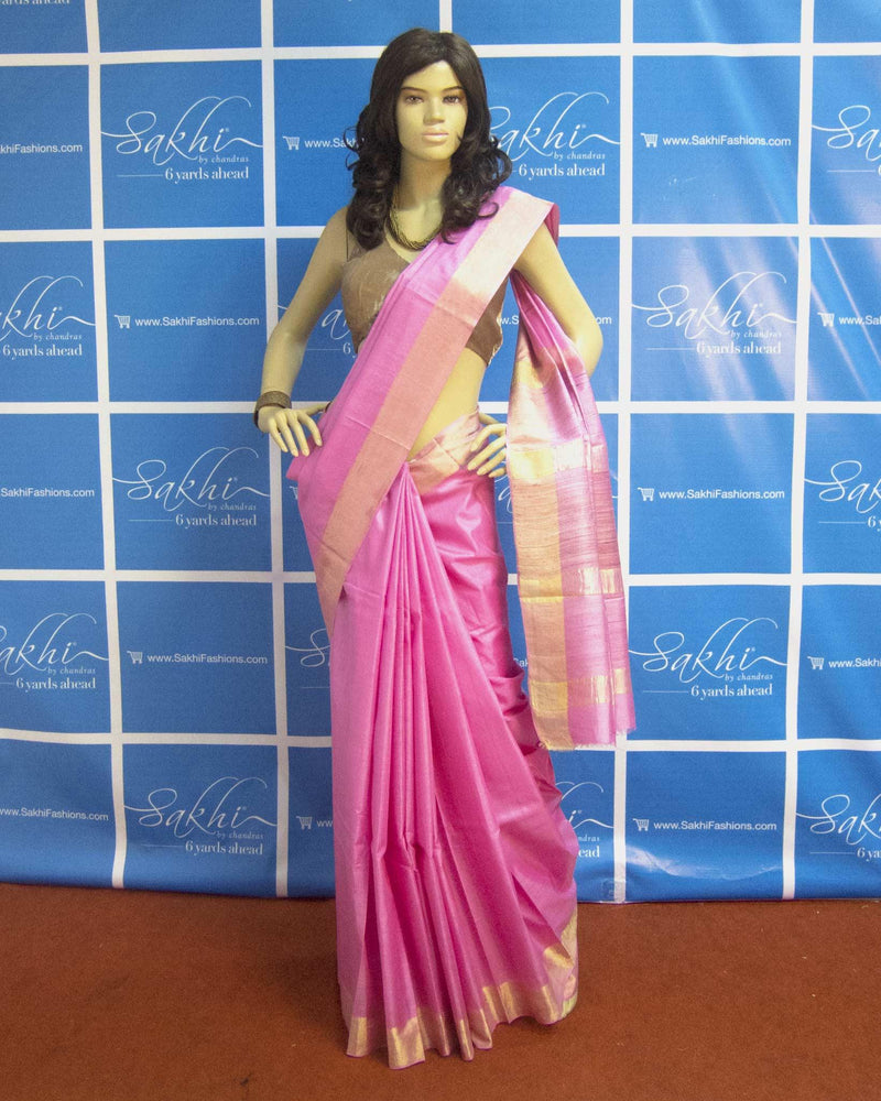 BGP-3331 - Pink &  Pure Tussar Silk Saree