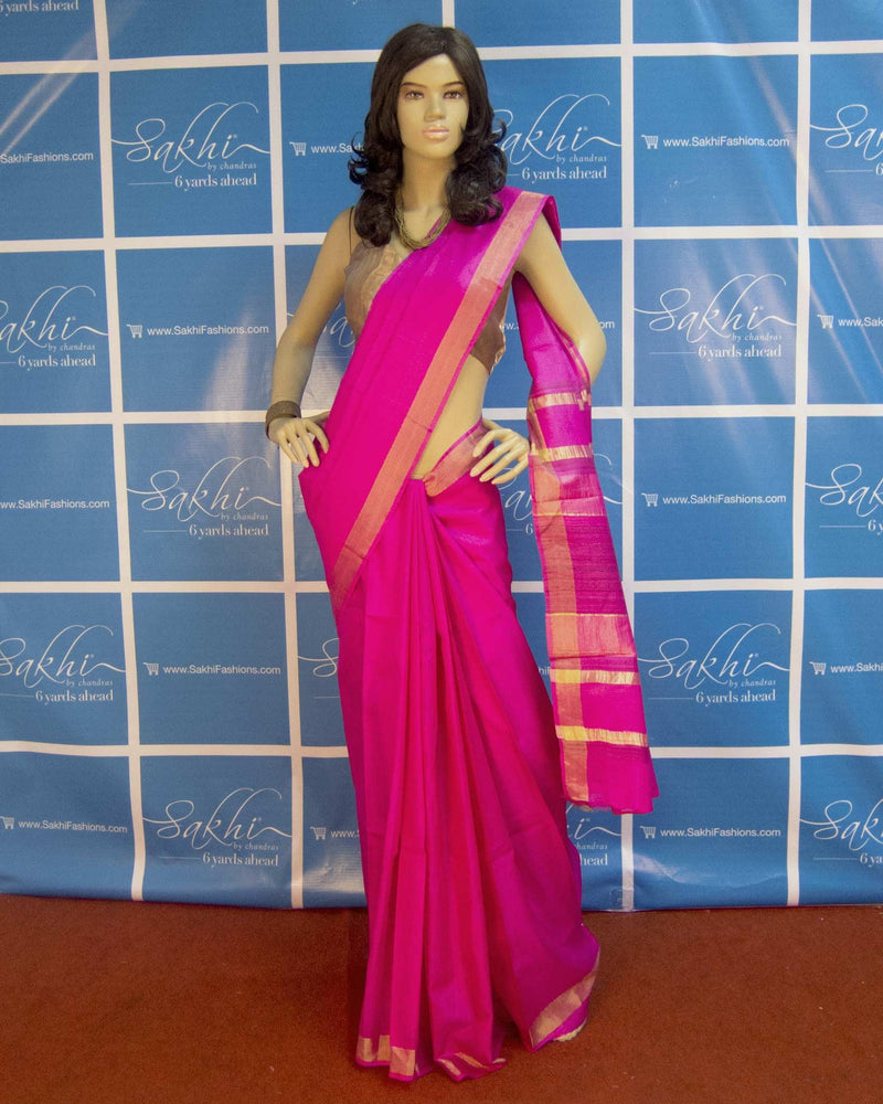 BGP-3332 - Pink  Pure Tussar Silk Saree