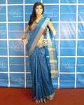 BGP-3335 - Blue & Gold Pure Tussar Silk Saree