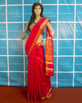 BGP-3339 - Orange & Gold Pure Tussar Silk Saree