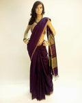 BGP-3450 - Purple & Multi Pure Tussar Silk Saree