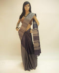 BGP-3479 - Grey & Beige Pure Tussar Silk Saree
