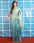 BGP-3485 - Blue & Gold Pure Tussar silk Saree