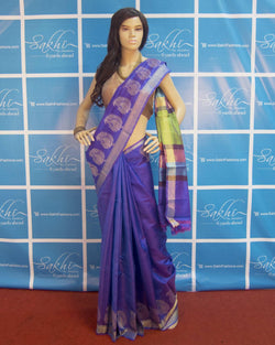 BGP-3530 - Purple & Multi Pure Tussar Silk Saree