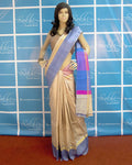 BGP-3574 - Beige & Multi Pure Tussar Silk Saree