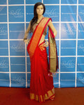 BGP-3576 - Red & Gold Pure Dupion Silk Saree