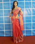 BGP-3622 - Peach & Multi Pure Tussar Silk Saree