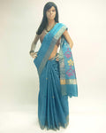 BGP-3644 - Blue & Multi Pure Tussar Silk Saree