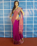 BGP-3657 - Pink & Gold Pure Tussar Silk Saree