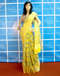 BGP-3843 - Yellow & Blue Pure Kota Cotton Saree