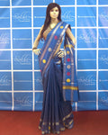 BGP-537 - Blue & Multi Pure Tussar Silk Saree