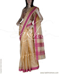 BGQ-12785 - Beige Pure Tissue Kota Saree