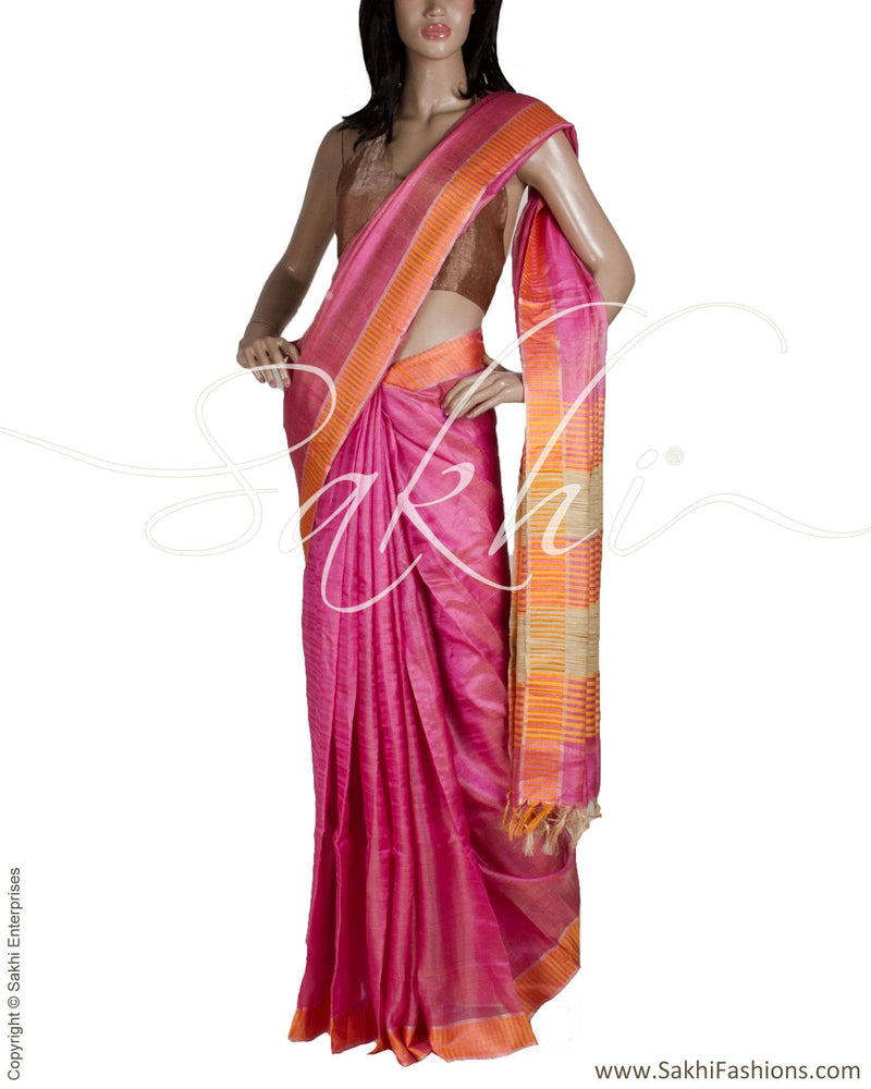 BGQ-12787 - Pink Pure Tissue Kota Saree