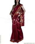 BGQ-12821 - Maroon Pure Tussar Silk Saree
