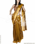 BGQ-12841 - Green & Gold Pure Tussar Silk Saree