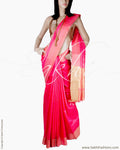 BGQ-12883 - Peach & Gold Raw Silk Saree