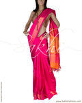 BGQ-12890 - Pink & Gold Raw Silk Saree
