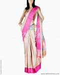BGQ-12986 - Beige & Pink Pure Tussar Silk Saree