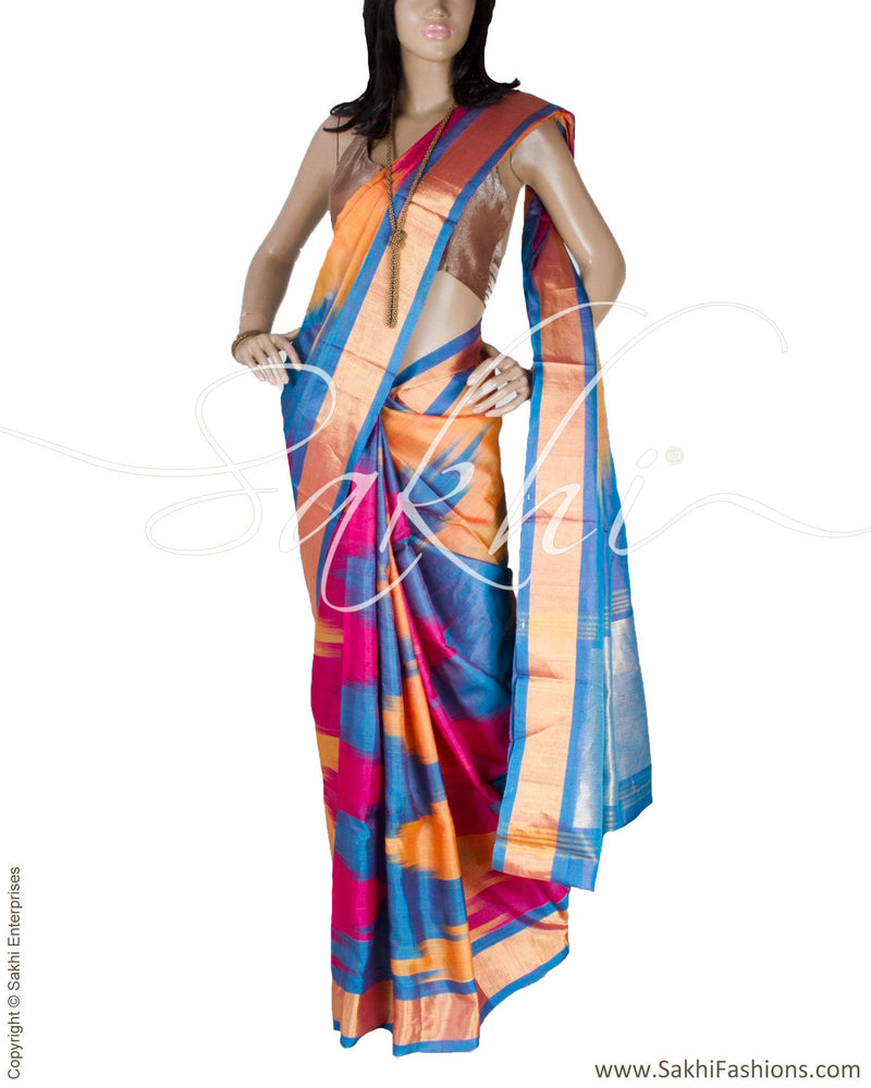 BGQ-12998 - Multi Pure Tussar Silk Saree