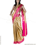 BGQ-13021 - Beige Pure Tussar Silk Saree