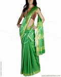 BGQ-1442 - Green & Gold Blended Tussar  Saree