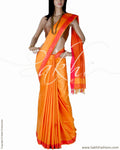 BGQ-1464 - Orange & Gold Blended Tussar  Saree