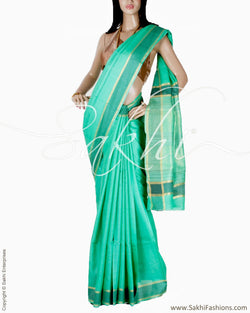 BGQ-1501 - Blue Pure Tussar Silk Saree