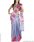 BGQ-1566 - Blue & Red Pure Tussar Silk Saree