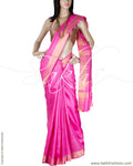 BGQ-1589 - Pink & Gold Pure Tussar Silk Saree