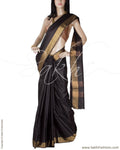 BGQ-1592 - Black & Gold Pure Tussar Silk Saree