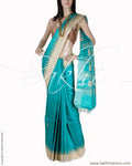 BGQ-1664 - Green & Beige Pure Tussar Silk Saree
