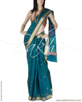 BGQ-1711 - Blue & Gold Supernet Saree