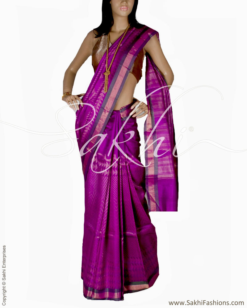 BGQ-1748 - Lavender & Silver Pure Tussar Silk Saree