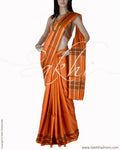 BGQ-1783 - Orange & Black Pure Tussar Silk Saree