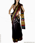 BGQ-1804 - Black & Multi Pure Tussar Silk Saree
