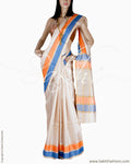 BGQ-1812 - Beige & Multi Pure Tussar Silk Saree