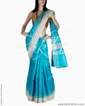 BGQ-1853 - Blue & Beige Pure Tussar Silk Saree